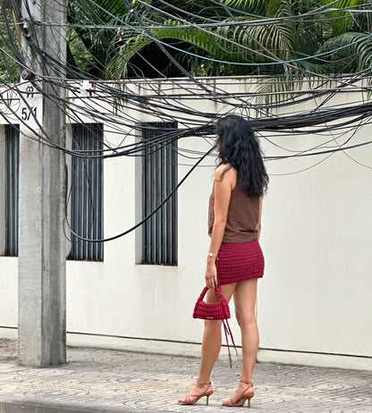 Mini Skirt - Burgundy