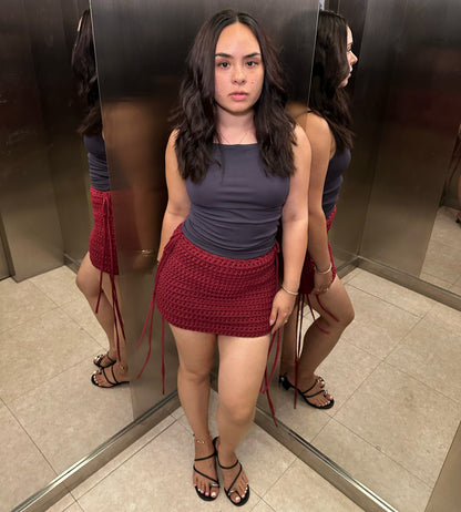 Mini Skirt - Burgundy
